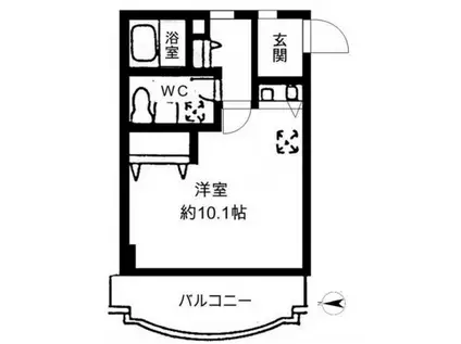 グランドスポット(ワンルーム/2階)の間取り写真