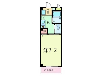 グランツ岡本(1K/2階)の間取り写真