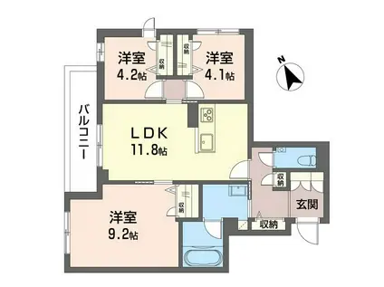 THE TIME 駒込(3LDK/2階)の間取り写真