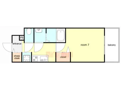 ファーストフィオーレ尼崎グランウエスト(1K/6階)の間取り写真