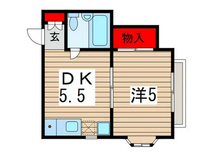 フラグランス(1DK/1階)の間取り写真