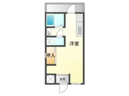 シャトー尾上(ワンルーム/1階)の間取り写真