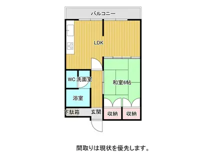 マンション秋葉(1LDK/6階)の間取り写真