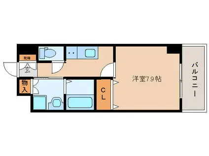 TKビル西大寺 ノース(1K/5階)の間取り写真