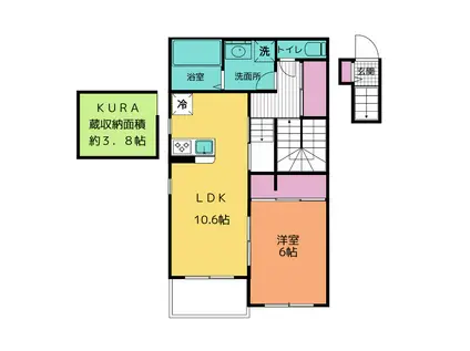 コーラルガーデン(1LDK/2階)の間取り写真