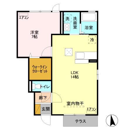 トアロード II(1LDK/1階)の間取り写真