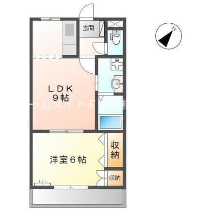 レッドウィング2番館(1LDK/1階)の間取り写真