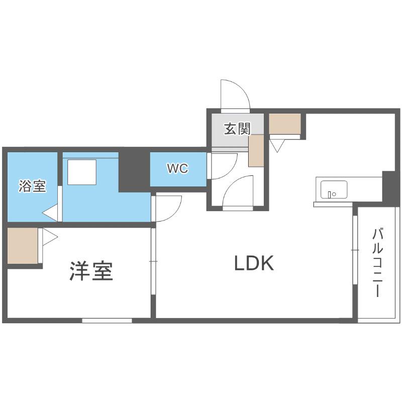 LA VITA COMODO SAPPORO ラ ヴィータ コーモド(1LDK/3階)の間取り写真