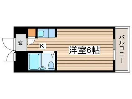 ドール青峰通(1K/1階)の間取り写真