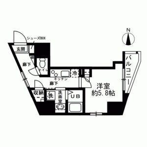 オーヴェルク‐II(1K/5階)の間取り写真