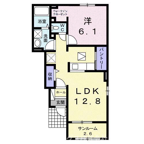 サンリットタウン 日高A(1LDK/1階)の間取り写真