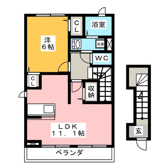ネオイースト(1LDK/2階)の間取り写真