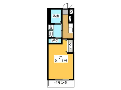 ACCORD(1K/1階)の間取り写真