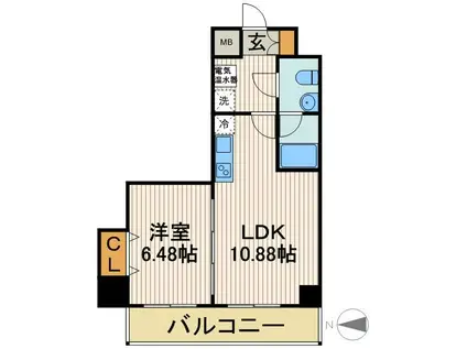 クレスト南千住(1LDK/10階)の間取り写真