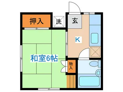 コーポ・フジ(1K/2階)の間取り写真