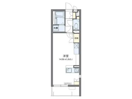 レオネクストコントワール御影弓場(ワンルーム/3階)の間取り写真