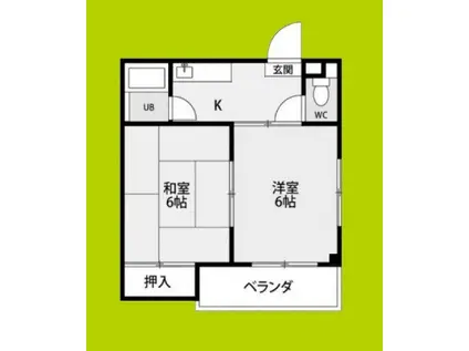 ベルコネクト北田辺(2K/3階)の間取り写真