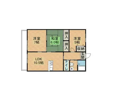 エスポワール坊ノ前A(3LDK/1階)の間取り写真