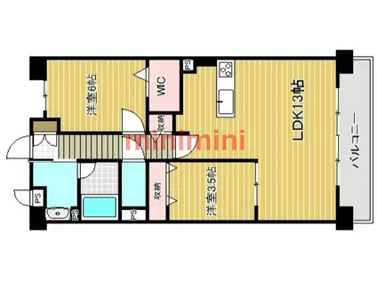 BERRYBLUE高槻(2LDK/2階)の間取り写真