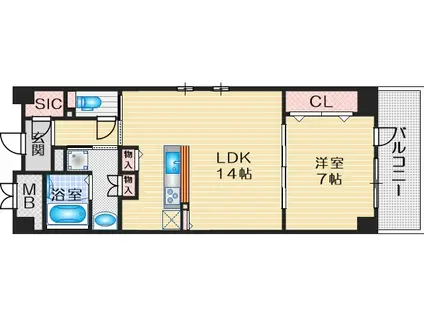 グリシーヌ(1LDK/1階)の間取り写真