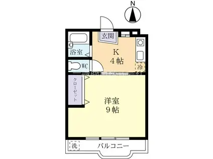 コーポ・ロゼ(1K/2階)の間取り写真