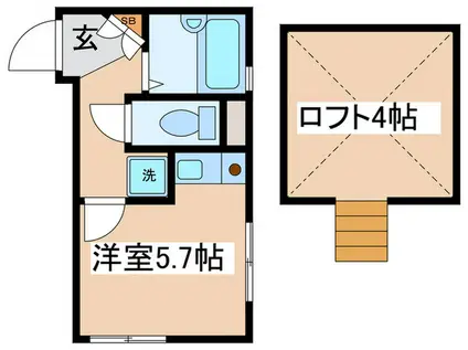ティエドゥール池袋本町(ワンルーム/2階)の間取り写真