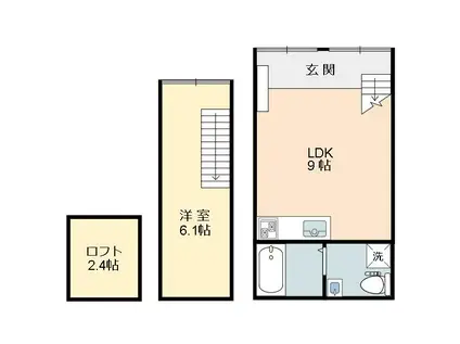 サニーグレイス(1LDK/1階)の間取り写真