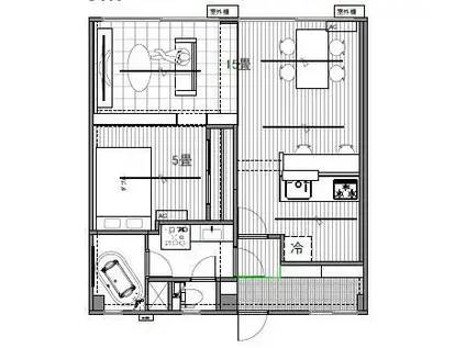 第二新井ビル(1LDK/2階)の間取り写真