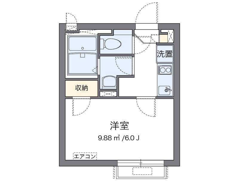 クレイノMASAO(1K/2階)の間取り写真