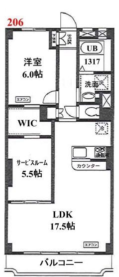 戸田グリーンマンション(1SLDK/2階)の間取り写真