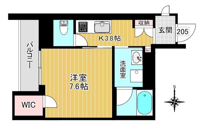クラリエール(1K/3階)の間取り写真