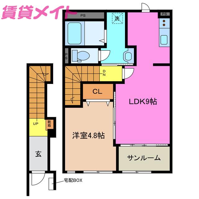 フォルトナ(1LDK/2階)の間取り写真