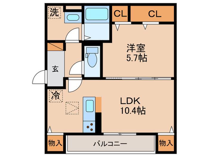 ヴェルクレール(1LDK/3階)の間取り写真