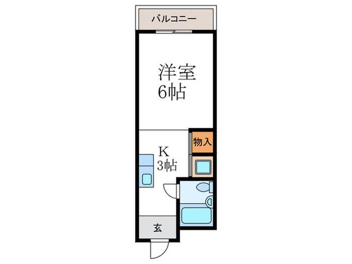 ランドハウス洛北(1K/1階)の間取り写真