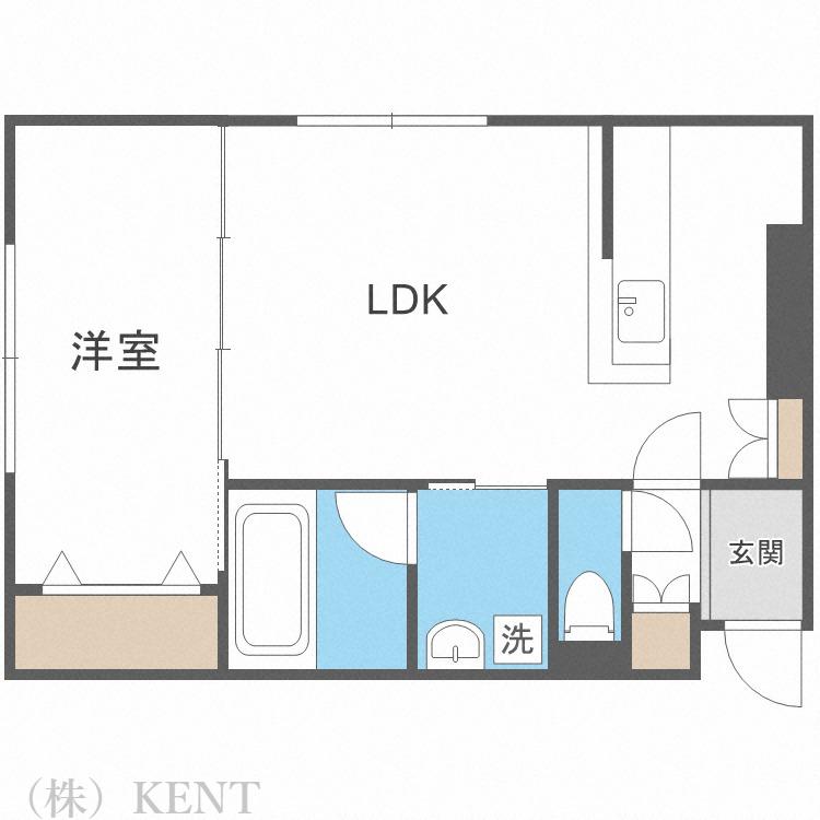 地下鉄東西線 円山公園駅 徒歩6分 4階建 築7年(1LDK/3階)の間取り写真