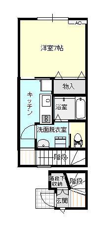 アバンティ京田A棟(1K/2階)の間取り写真