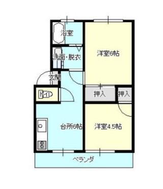 アビタシオン青江(2DK/1階)の間取り写真