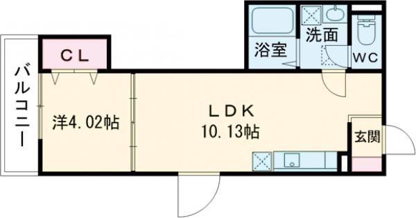 FSTYLE出島海岸通(1LDK/3階)の間取り写真