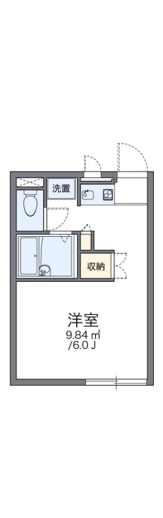 レオパレス友呂岐(1K/2階)の間取り写真