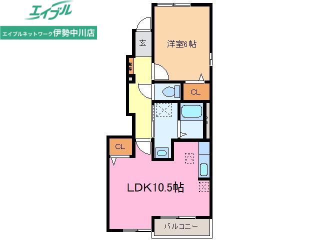 フィオーレ(1LDK/1階)の間取り写真