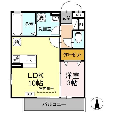 ラピュタ(1LDK/3階)の間取り写真