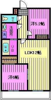 テラスサイド浦和(2LDK/2階)の間取り写真