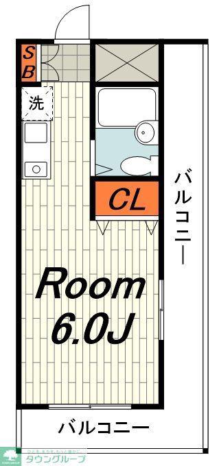 メゾンドグラン戸塚(1K/2階)の間取り写真