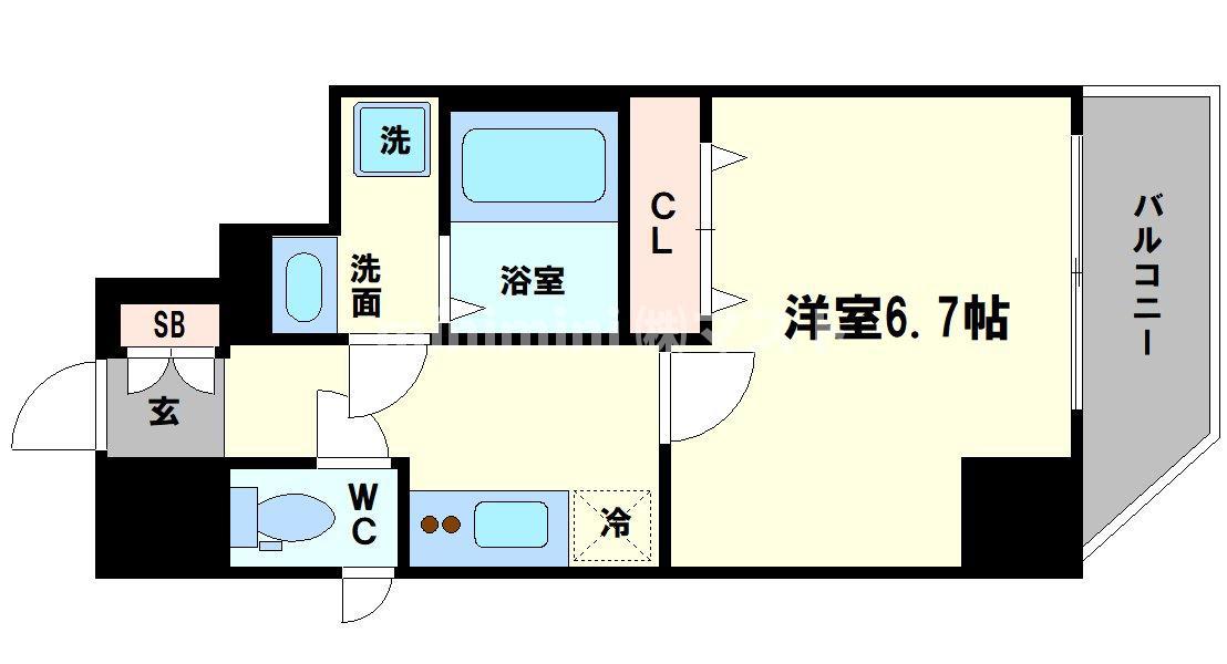 アクアプレイス江戸堀(1K/8階)の間取り写真