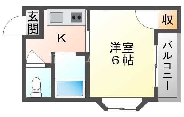 ラウレア門真(1K/3階)の間取り写真