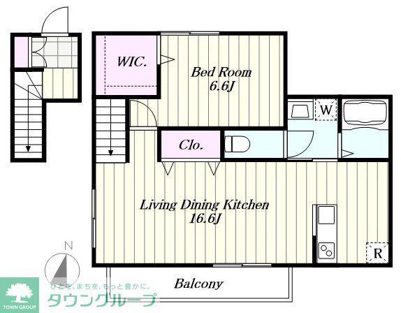 LA CASA FELICE(1LDK/2階)の間取り写真