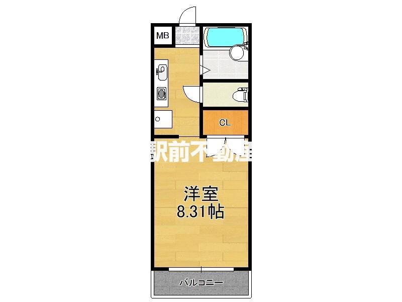 カーサビアンカ(1K/3階)の間取り写真