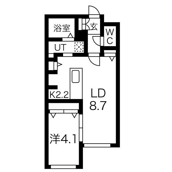 MAISON DE L(1LDK/2階)の間取り写真