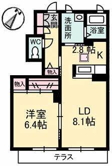 シャーメゾンプランドール(1LDK/1階)の間取り写真