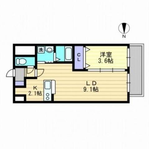 AXIS今(1LDK/6階)の間取り写真